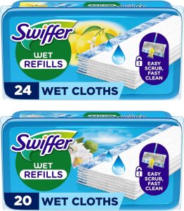 Swiffer Wet Floor Cloth Refills (44 Count) – Fresh Scent, Easy Cleaning for Hard Floors
